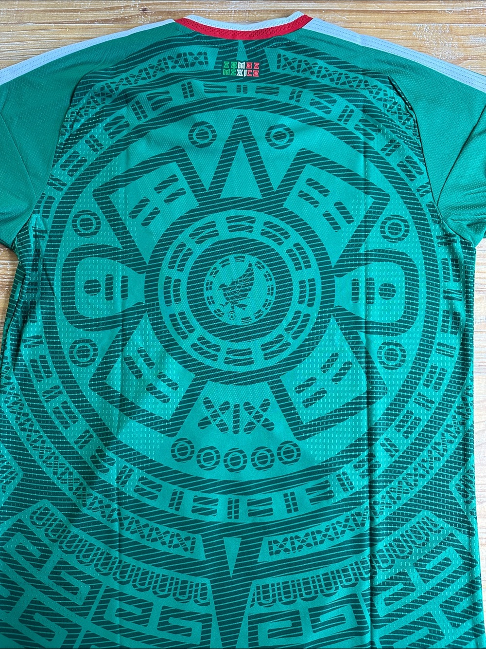Authentic Adidas Green Mexico Aztec-Pattern Soccer Jersey with White Accents - Picture 6 of 8